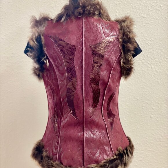 Limited Edition Corset Leather & Fur Vest - Picture 3 of 3